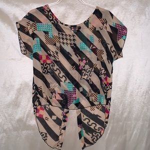 Open Back Chiffon Shirt - Medium